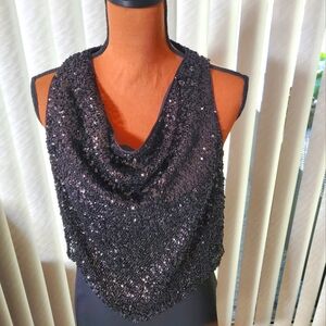 NBD NWT Black sequin top